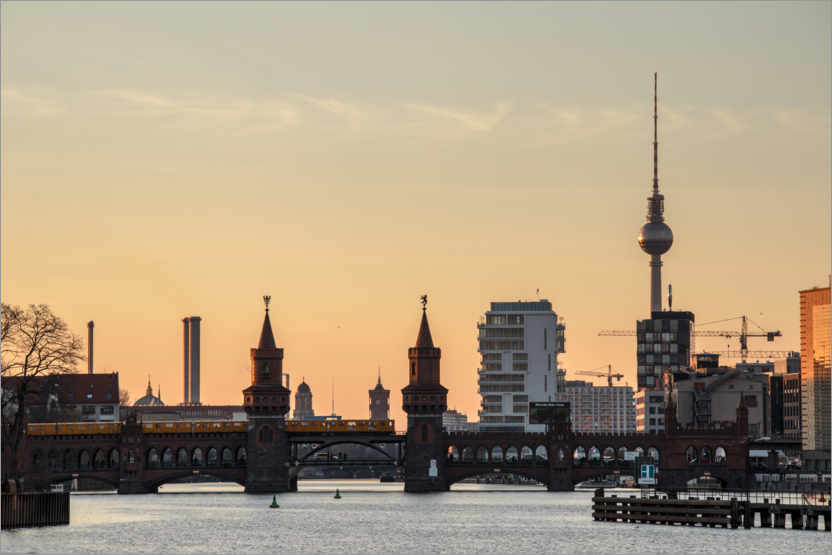 Poster Berlin Oberbaumbrücke Skyline