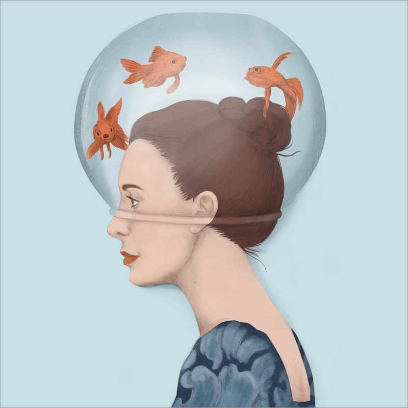 Póster Strange hat, goldfish