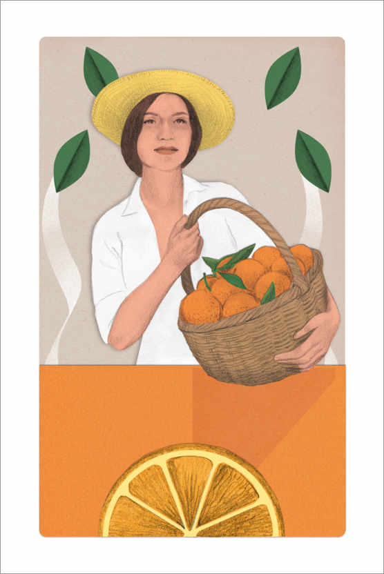 Poster Orangen im Korb