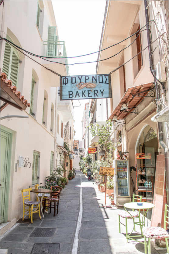 Poster Pastel street in Greece