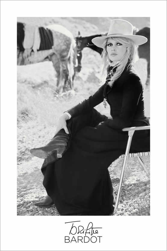Poster Brigitte Bardot als Cowgirl