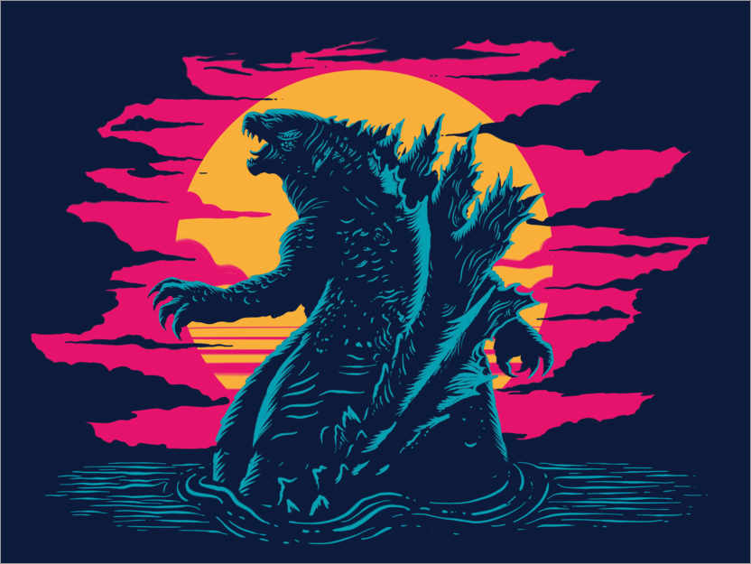 Póster Godzilla Sunset