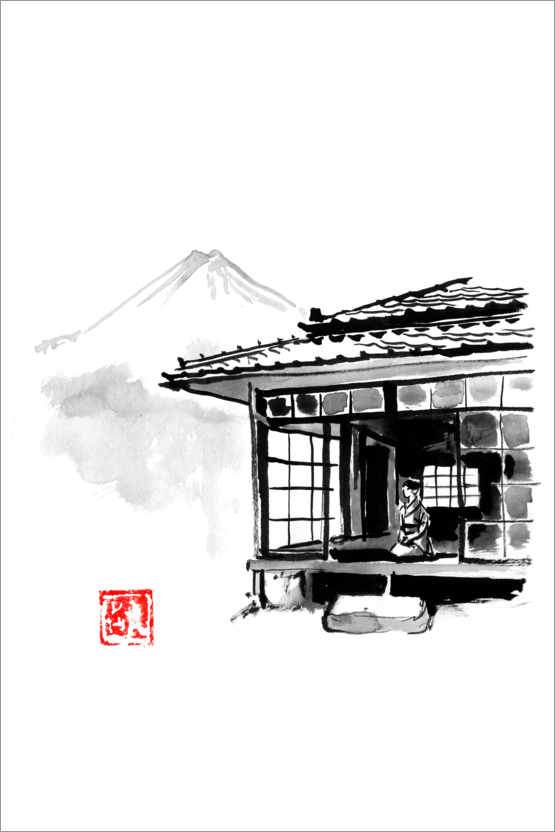 Poster Leben auf dem fuji