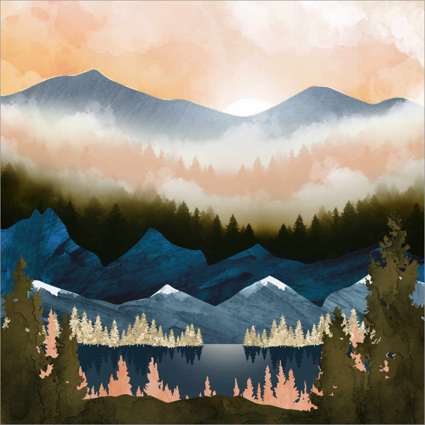 Poster Dämmerungssee