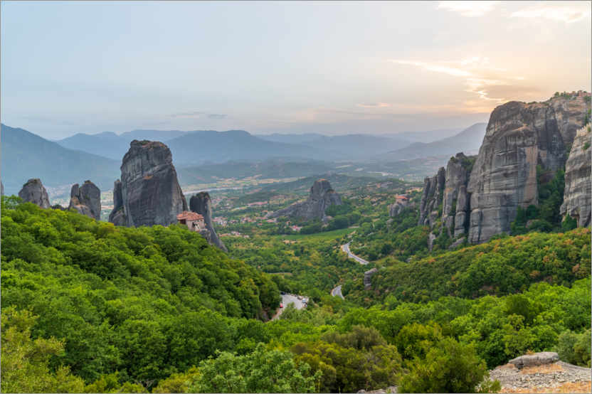 Poster Blick auf Meteora, Griechenland