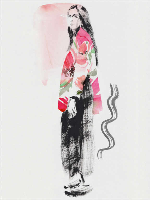 Poster Modecollage Rosa