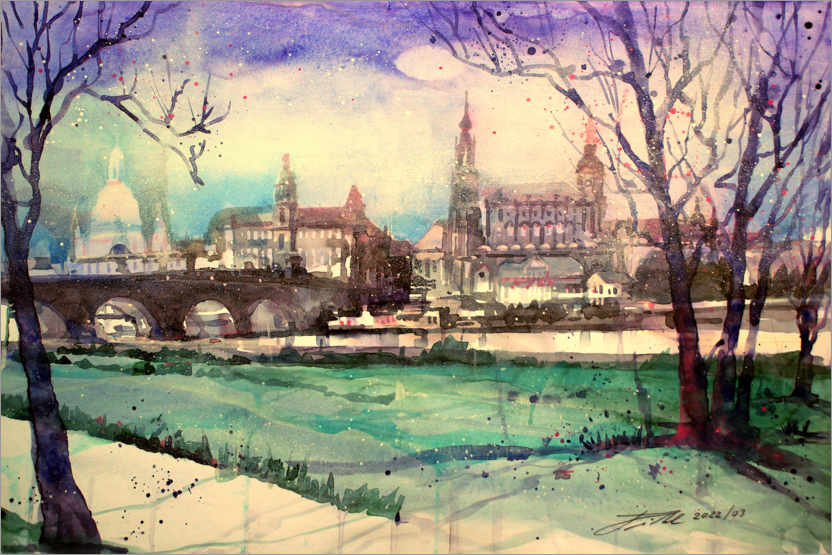 Poster Dresden, Canalettoblick