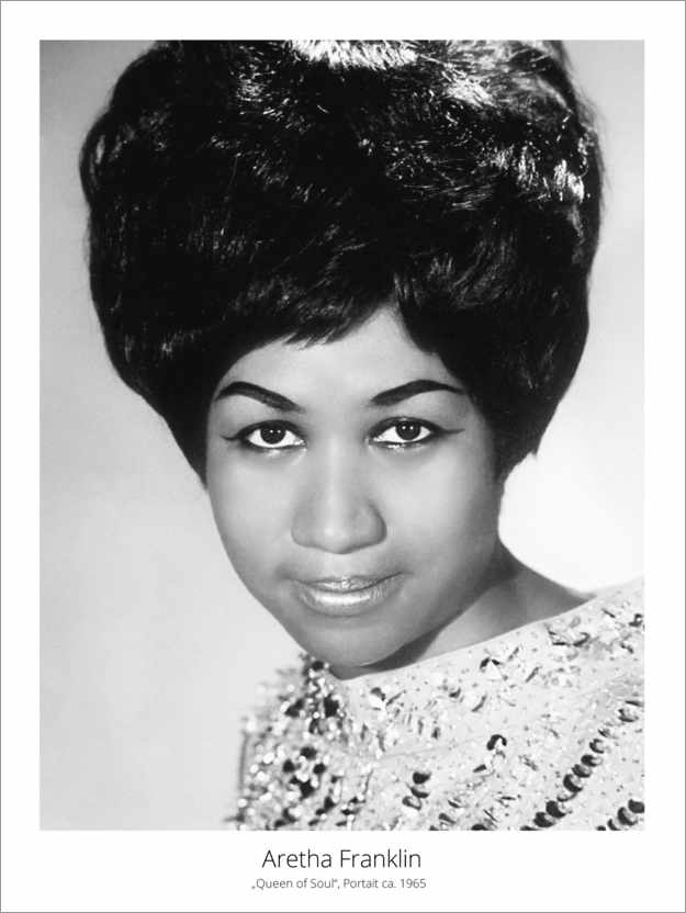 Portrait of singer Aretha Franklin, circa 1965 print by Bridgeman ...