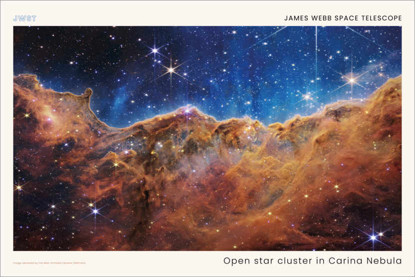Poster JWST - Open star cluster in Carina Nebula (NIRCam)