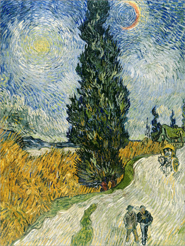 Póster Road with Cypresses