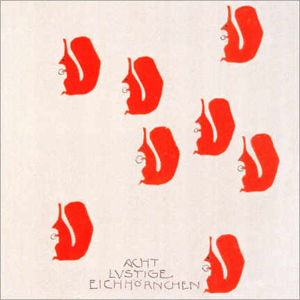 Tableau  Acht Eichhörnchen (allemand) - Koloman Moser