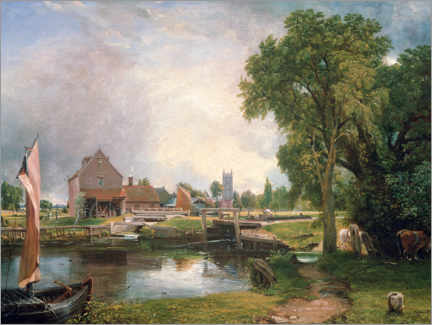 Tableau  Écluse et usine de Dedham - John Constable