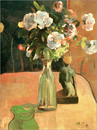 Tableau  Roses et statuette - Paul Gauguin