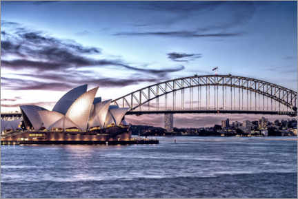Lærredsbillede  Opera og bro, Sydney