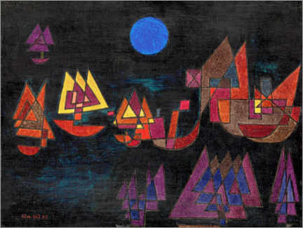 Tableau en aluminium  Navires dans l&#039;obscurité - Paul Klee