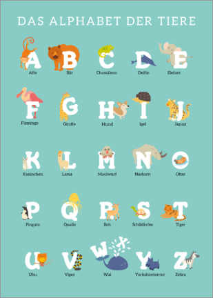 Aluminium print Animal Alphabet (German) - Kidz Collection