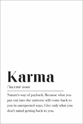 Póster Karma, definição (inglês)