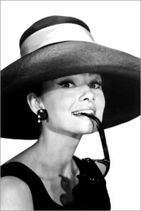 Obraz na płótnie  Audrey Hepburn w kapeluszu - Celebrity Collection