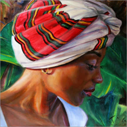 Poster Woman with Ethiopian headscarf