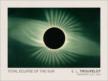 Reprodução  O eclipse, vintage - Étienne Léopold Trouvelot