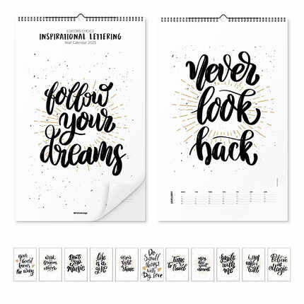 Veggkalender  Typografikalender - Inspirational Lettering 2023