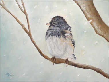 Poster Bird in the Snowstorm