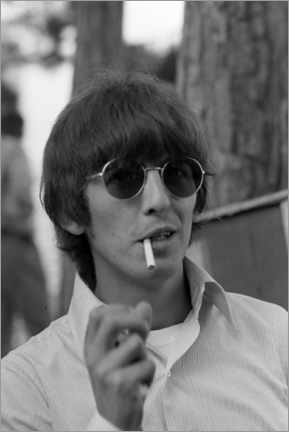 Tableau sur toile George Harrison avec une cigarette, Monte-Carlo 1966