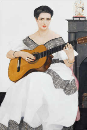 Obraz na płótnie  Delfina grająca na gitarze - Bernard Boutet de Monvel