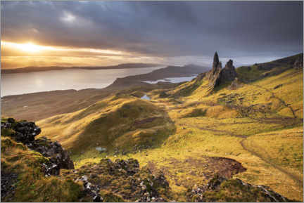 Poster The Old Man of Storr bei Sonnenaufgang