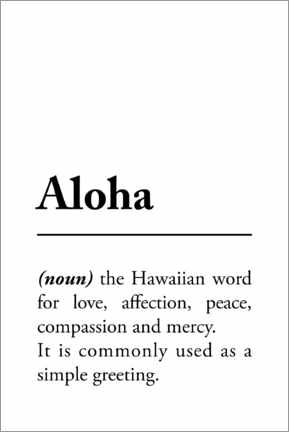 Tableau Définition de Aloha (anglais) - Typobox