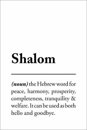 Poster Shalom Definition (Englisch)