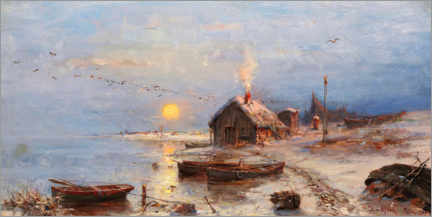 Print  Fishing village on the Baltic coast - Julius Sergius von Klever