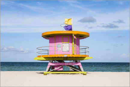 Poster Art Deco lifeguard tower, Miami
