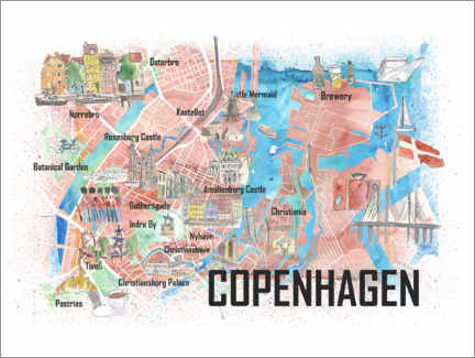 Poster Copenhagen city map