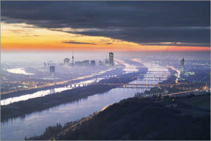 Akrylbilde  Colorful sunrise in Vienna - The Wandering Soul