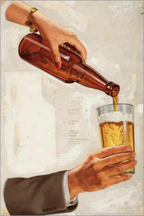 Lærredsbillede  En dejlig kold øl - Vintage Advertising Collection