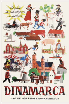Plakat  Denmark (Spanish) - Vintage Travel Collection