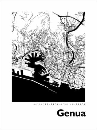 Poster Genoa city map