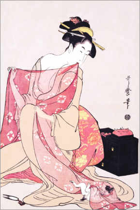 Poster Donna e un gatto