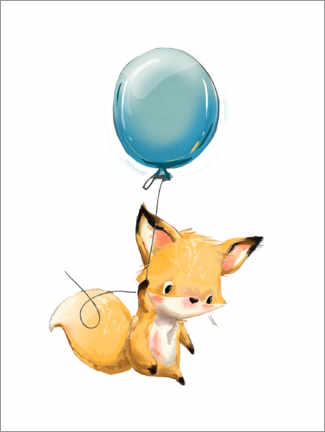 Lærredsbillede  Little fox with balloon - Kidz Collection