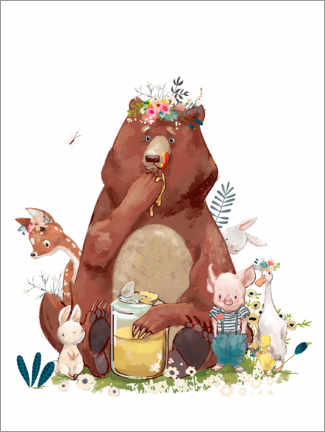 Póster  Amigos da floresta - Eve Farb