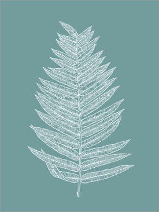 Obraz  Palm leaf botany - apricot and birch