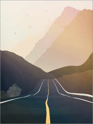 Poster Lonely Road At Dawn