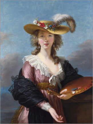 Póster Elisabeth Louise Vigée Lebrun con un sombrero de paja
