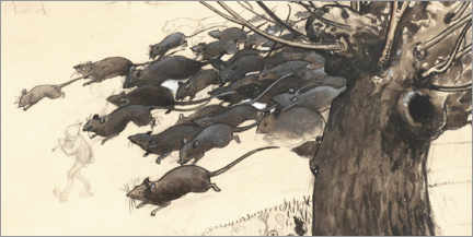 Wandbild  Die weinenden Ratten bei Glimmingehus - John Bauer