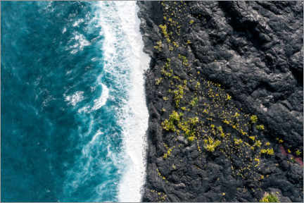Wandbild  Lavafeld trifft Ozean - Road To Aloha