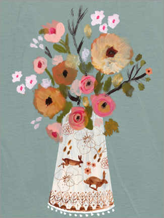 Tableau Le vase avec des lapins - Sharon Montgomery