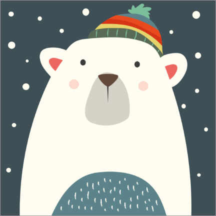 Poster Polar bear in the snow