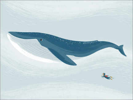 Póster Ballena azul