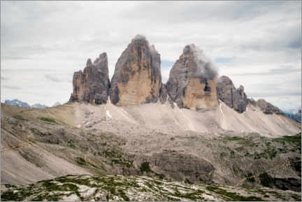 Poster Three peaks in the Dolomites